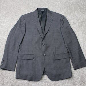 Jos. A. Bank Gordon Blazer Men 46R Gray Traveler Wool 2 Button Double Vent